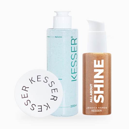 Kit Clean & Glow + All about Shine - cor sun kiss (bronze)